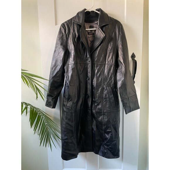 Hailey Bieber Style Genuine Leather Vintage Trench Coat - Picture 2 of 5